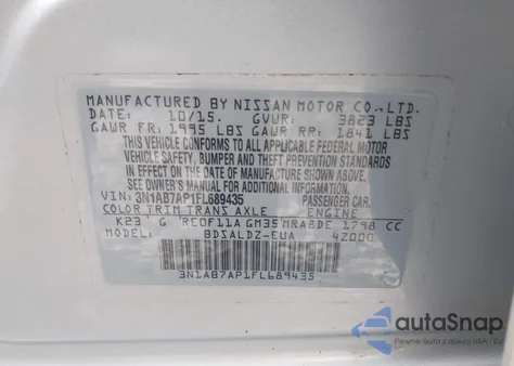 2015 Nissan Sentra from USA, damaged, VIN 3N1AB7AP1FL689435